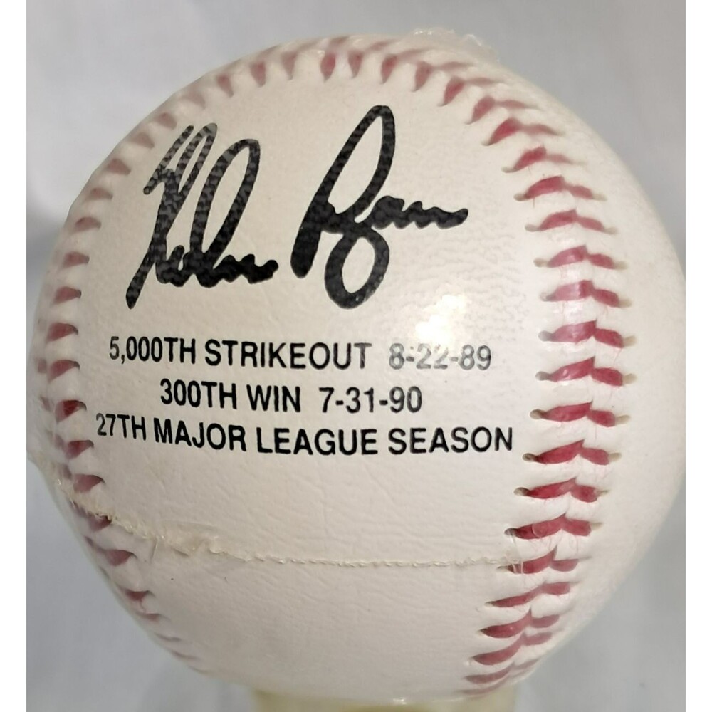 Vintage Nolan Ryan Texas Rangers Official Program and 300 Win Replica Ball Set - Picture 3 of 16